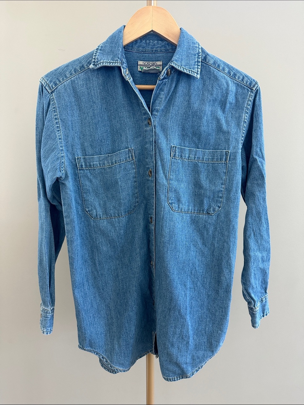 Vintage Northern Spirit Wear Denim Button Down Shirt 100% Cotton